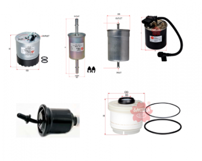 Filtros de combustible para automóvil MERCURY, MERCEDES BENZ, MINI, MITSUBISHI