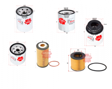 Filtros de aceite para automóvil SAAB, SATURN, SEAT, SUBARU